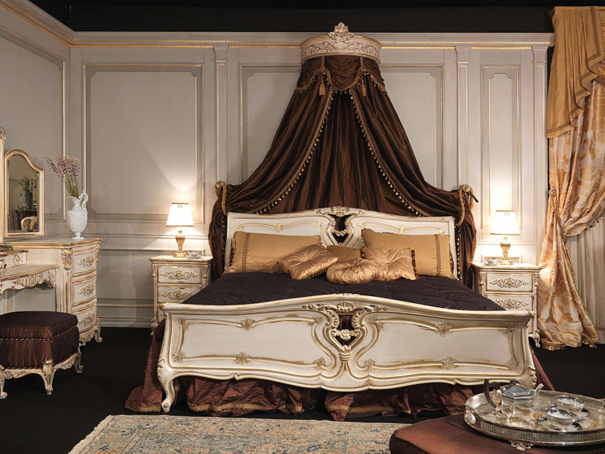 Cama de dossel de parede clássica