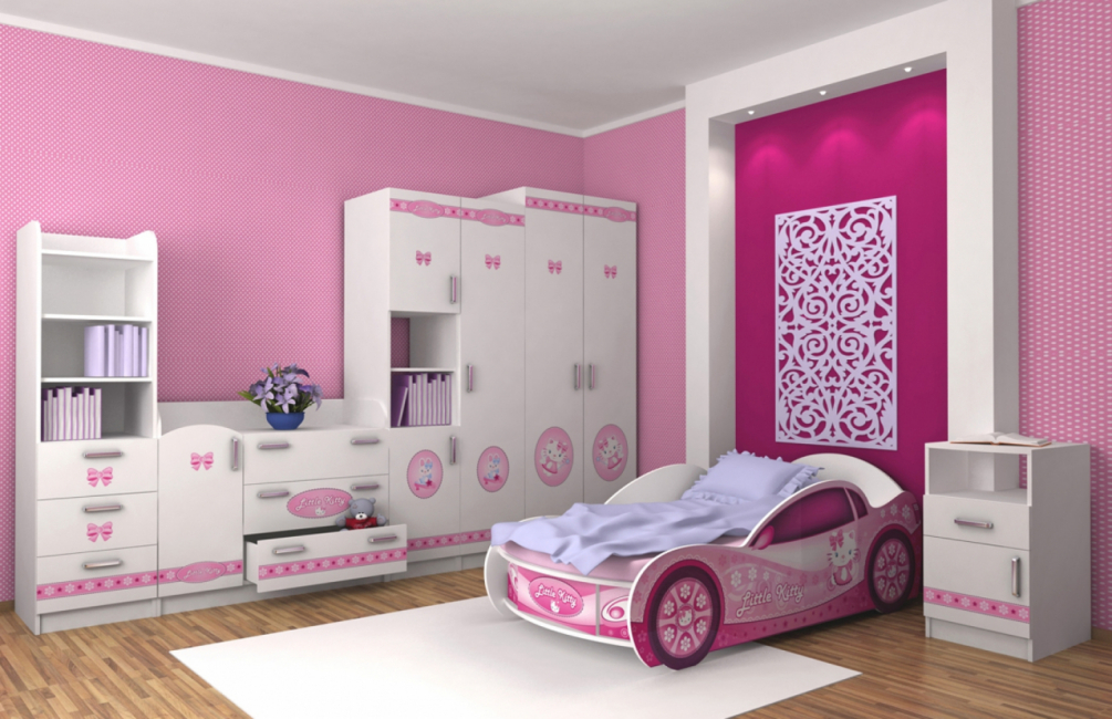 Máquina de cama Kitty para a menina