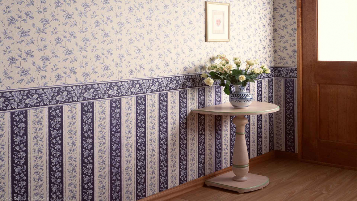 Papel de parede brilhante com flores brilhantes