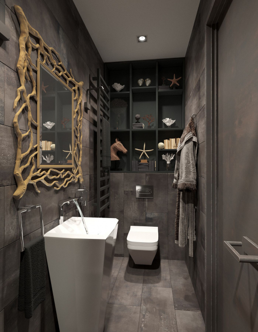 235 + Design Fotos em cores escuras: Dark or Cozy? Excepcionalmente elegante e moderno interior (quarto, sala, cozinha, banheiro)