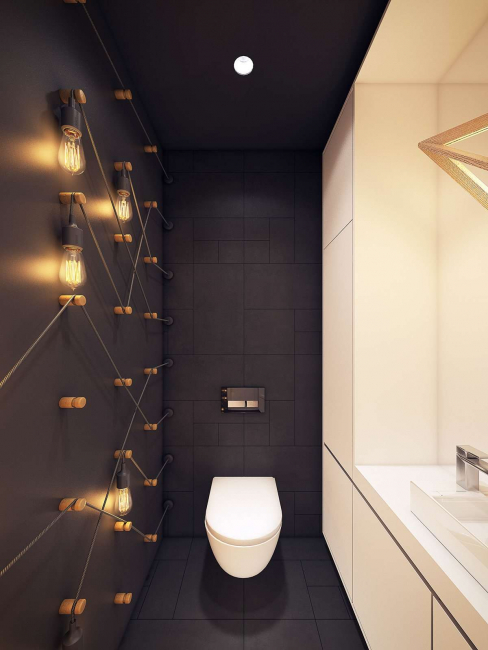 235 + Design Fotos em cores escuras: Dark or Cozy? Excepcionalmente elegante e moderno interior (quarto, sala, cozinha, banheiro)