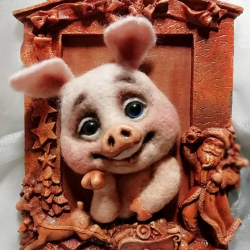 Artesanato original para o ano de 2019 do Porco Amarelo (65+ fotos). 6 oficinas incríveis de bricolagem com várias técnicas (de feltro, macarrão, massa de sal) + Avaliações