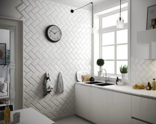 Azulejo branco - Criando um design espetacular. 300+ (foto) Acabamentos interiores