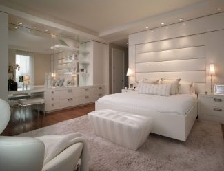 Quarto de design em estilo moderno (125 + fotos) - Cortinas brancas / papel de parede / guarda-roupa. Como não exagerar com uma escolha?