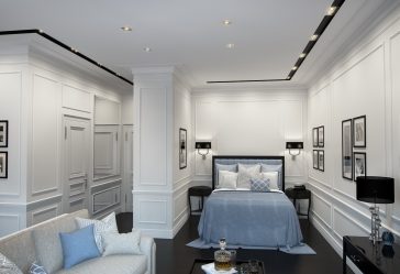 Quarto de design em estilo moderno (125 + fotos) - Cortinas brancas / papel de parede / guarda-roupa. Como não exagerar com uma escolha?