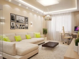 วอลล์เปเปอร์สีเบจในการตกแต่งภายใน - 175+ (ภาพ) รวมชุด (ในห้องครัว, ห้องนั่งเล่น, ห้องนอน)