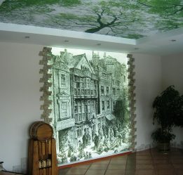 ผนังตกแต่งภายใน (220+ ภาพ): พลาสเตอร์, วอลล์เปเปอร์, จิตรกรรม