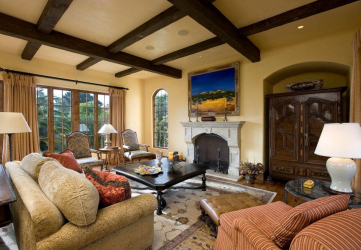 Teto de madeira com vigas decorativas: 165+ (Foto) design e decoração