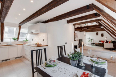 Teto de madeira com vigas decorativas: 165+ (Foto) design e decoração