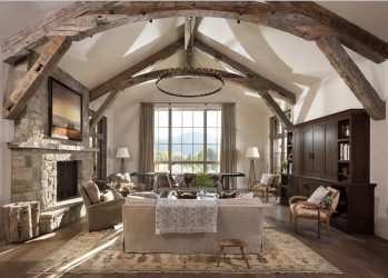 Teto de madeira com vigas decorativas: 165+ (Foto) design e decoração