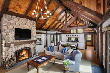 Teto de madeira com vigas decorativas: 165+ (Foto) design e decoração