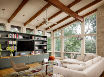 Teto de madeira com vigas decorativas: 165+ (Foto) design e decoração