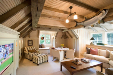 Teto de madeira com vigas decorativas: 165+ (Foto) design e decoração