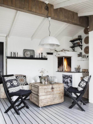 Teto de madeira com vigas decorativas: 165+ (Foto) design e decoração