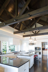 Teto de madeira com vigas decorativas: 165+ (Foto) design e decoração