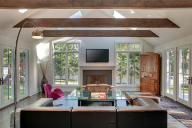 Teto de madeira com vigas decorativas: 165+ (Foto) design e decoração
