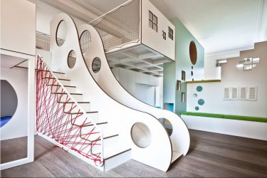 Projeto do quarto das crianças para dois e três filhos de diferentes sexos - 240+ (Foto) Idéias para o zoneamento interior