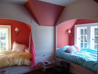 Projeto do quarto das crianças para dois e três filhos de diferentes sexos - 240+ (Foto) Idéias para o zoneamento interior