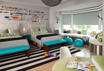 Projeto do quarto das crianças para dois e três filhos de diferentes sexos - 240+ (Foto) Idéias para o zoneamento interior