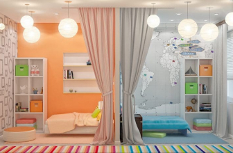 Children's bedroom design for two and three children of different sexes - 240+ (Photo) Ideas for interior zoning