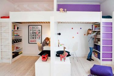 Projeto do quarto das crianças para dois e três filhos de diferentes sexos - 240+ (Foto) Idéias para o zoneamento interior