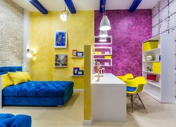 Projeto do quarto das crianças para dois e três filhos de diferentes sexos - 240+ (Foto) Idéias para o zoneamento interior