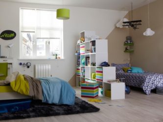 Projeto do quarto das crianças para dois e três filhos de diferentes sexos - 240+ (Foto) Idéias para o zoneamento interior