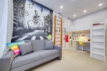 Projetar um quarto de crianças com um sofá macio: como e onde devo colocá-lo?
