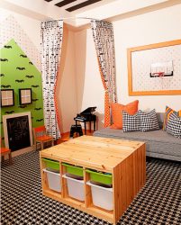 Projetar um quarto de crianças com um sofá macio: como e onde devo colocá-lo?