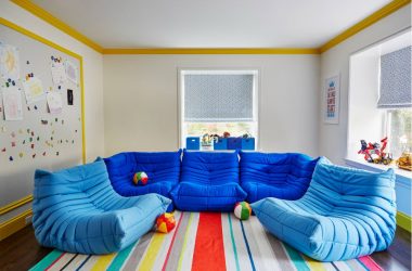 Projetar um quarto de crianças com um sofá macio: como e onde devo colocá-lo?