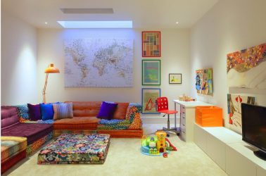 Projetar um quarto de crianças com um sofá macio: como e onde devo colocá-lo?
