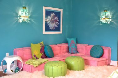 Projetar um quarto de crianças com um sofá macio: como e onde devo colocá-lo?