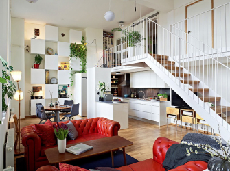 O design interior da moradia em estilo moderno: 155+ (foto) projetos para a sala de estar, cozinha, pátio