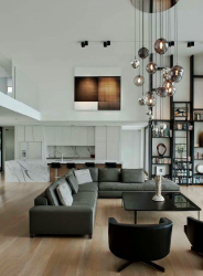 O design interior da moradia em estilo moderno: 155+ (foto) projetos para a sala de estar, cozinha, pátio