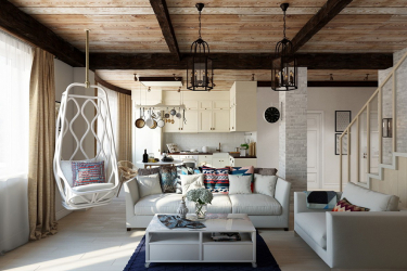 O design interior da moradia em estilo moderno: 155+ (foto) projetos para a sala de estar, cozinha, pátio