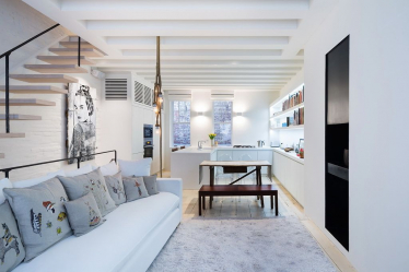 O design interior da moradia em estilo moderno: 155+ (foto) projetos para a sala de estar, cozinha, pátio