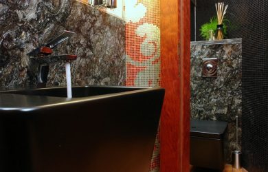Projeto do banheiro em uma casa de madeira (mais de 200 fotos): decoração DIY (teto, piso, paredes)