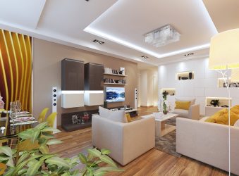 Básico Estilos modernos no design da sala de estar: 180+ Fotos de combinações de cores no interior