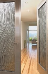 Portas com inserções de vidro: 180+ (foto) opções de plástico, madeira e alumínio (entrada, interior, cupê)