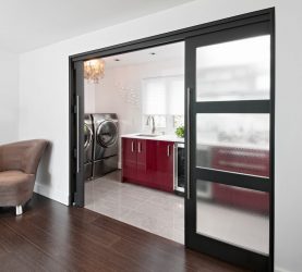 Portas com inserções de vidro: 180+ (foto) opções de plástico, madeira e alumínio (entrada, interior, cupê)