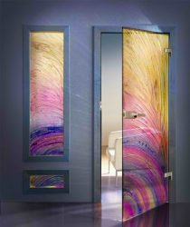 Portas com inserções de vidro: 180+ (foto) opções de plástico, madeira e alumínio (entrada, interior, cupê)
