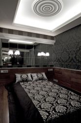 Fazemos o interior em preto: Cortinas / Papel de Parede / Teto (185 + Foto). Acento brilhante de seu design