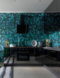 Fazemos o interior em preto: Cortinas / Papel de Parede / Teto (185 + Foto). Acento brilhante de seu design