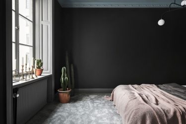 Fazemos o interior em preto: Cortinas / Papel de Parede / Teto (185 + Foto). Acento brilhante de seu design