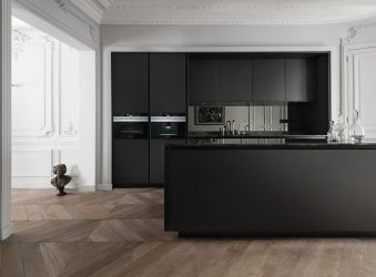 Fazemos o interior em preto: Cortinas / Papel de Parede / Teto (185 + Foto). Acento brilhante de seu design