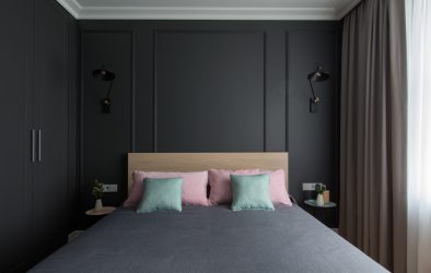 Fazemos o interior em preto: Cortinas / Papel de Parede / Teto (185 + Foto). Acento brilhante de seu design
