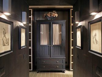 Fazemos o interior em preto: Cortinas / Papel de Parede / Teto (185 + Foto). Acento brilhante de seu design