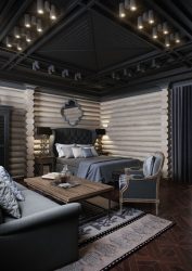 Fazemos o interior em preto: Cortinas / Papel de Parede / Teto (185 + Foto). Acento brilhante de seu design