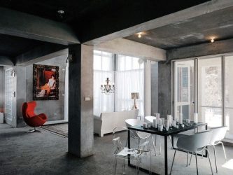 Fazemos o interior em preto: Cortinas / Papel de Parede / Teto (185 + Foto). Acento brilhante de seu design