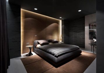 Fazemos o interior em preto: Cortinas / Papel de Parede / Teto (185 + Foto). Acento brilhante de seu design